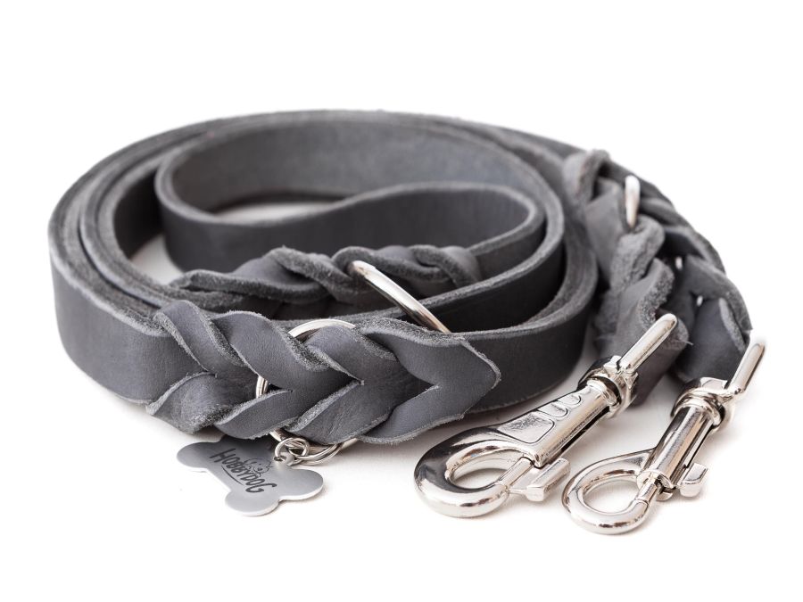 Leder Hundeleine, Farbe Esche
