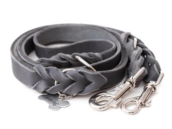 Leder Hundeleine, Farbe Esche