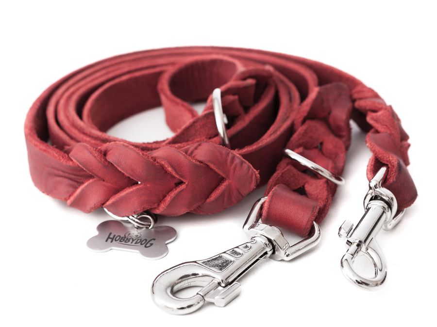 Leder Hundeleine, Farbe rot